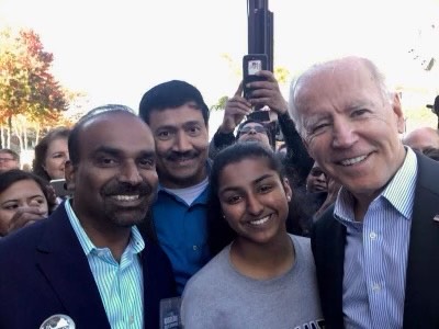 sree Nagireddi with biden